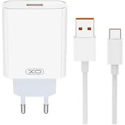 Зарядний пристрій XO USB 120W + cable USB to USB-C white (XO-L128U)