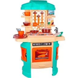 Детский игрушечный набор, интерактивная кухня с подсветкой, звуковыми эффектами и паром, голубого цвета