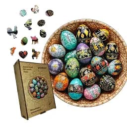 Деревянный пазл Писанки, А3, Деревянная коробка 200 элементов