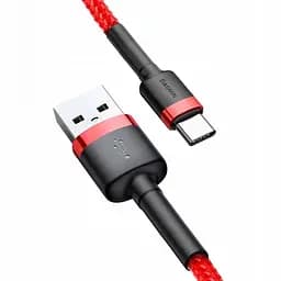 Дата кабель Baseus Cafule Type-C Cable 3A (1m) (CATKLF-B) Червоний / Чорний