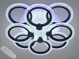 Люстра стельова Diasha чорна LED 92W 8 кілець