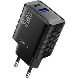 Мережевий зарядний пристрій Proove Speed Surge 20W USB-A/USB-C Black (WCSS20120001) [130283]