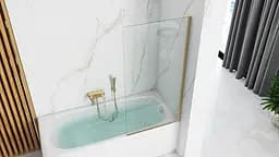 Шторка для ванни Rea Elegant gold 70 см REA-W5600, Універсальна, прозорий, золотий - мініатюра 2