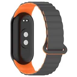 Ремінець Dual-color Magnetic для Xiaomi Mi Band 9/8/10 Gray / Orange - мініатюра 2