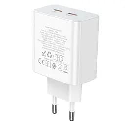 Зарядний пристрій адаптер живлення мережевий Hoco C108A Leader 2 порти USB-C 35 W - мініатюра 6
