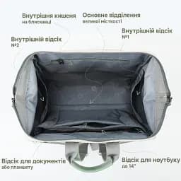Міський офісний рюкзак Tigernu T-B9513 для ноутбука 15л 14" White (17035) - мініатюра 2