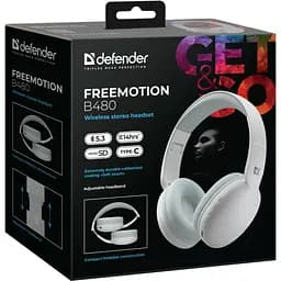 Гарнітура Defender FreeMotion B480 Bluetooth + 3.5 мм + USB-CWhite (63481) - мініатюра 2