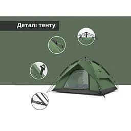 Намет Naturehike NH21ZP008 тримісний автоматичний темно-зелений - мініатюра 5