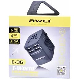 Перехідник дорожній Awei c-36 travel converter plug на всі розетки