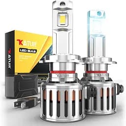 Світлодіодна лампа для фар KATUR H7, 200 Вт 40000 LM 6000 K Біла 900% Яскравість Супер'яскрава 360 градусів Регульований кут проме