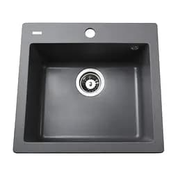 Гранітна мийка Globus Lux Aosta сiрий металiк 490x455мм-А0003 000023575, Сірий