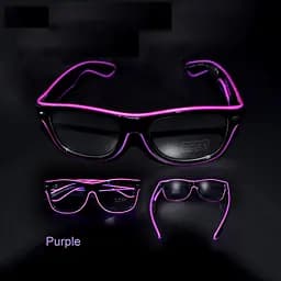 Окуляри світлодіодні Leds прозорі El Neon ray purple неонові - мініатюра 2