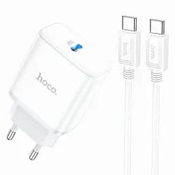 Мережевий зарядний пристрій Hoco C104A 20 Вт з кабелем Type-C на Type-C швидке заряджання PD