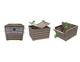 Контейнер для зберігання овочів SCORTA BOX, 23,5x28x20h, 9л сіро-бежевий - мініатюра 4