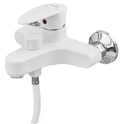 Смеситель для ванны Plamix CEZAR-009 EURO SET White, со шлангом, лейкой и кронштейном (PM0692)