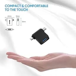 Адаптер Ugreen 2 in 1 Adapter microUSB Male + USB Type-C Male to USB 3.0 Female OTG Black (30453) - мініатюра 2