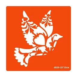 Трафарет для био-папы Птичка d029-15*15см, размер 15х15см