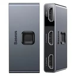 HDXiaomi-разветвитель Baseus Matrix HDXiaomi Splitter 2-in-1 or 1-in-2 Space CAHUB-BC0G Grey - мініатюра 2