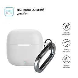 Силіконовий чохол для навушників OPPO Enco Buds3, Hang Case, білий, ультратонкий захисний кейс товщиною 2 мм, захист від подряпин, пилу та ударів, компактний, з карабіном для кріплення, ArmorStandart (ARM88033) - мініатюра 2