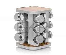 Органайзер набор для специй на вращающейся подставке Edenberg EB-18002 12 емкостей для хранения специй Серый