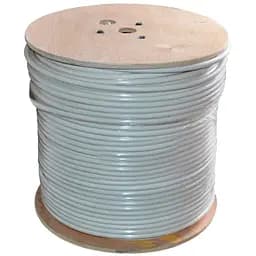 Кабель коаксіальний RITAR W305-F690BV, 1,02 мм.CCS, 112x0.12m CCA жовтий екран, 75 Ом, FPE, оболонка 6,91мм біла PVC, котушка 305м Q1