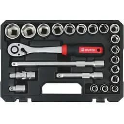 Набір інструментів Wurth Red Stripe з тріскачкою 1/2IN 22 шт. (5763112222)