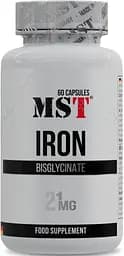 Вітамін С та залізо MST Iron Bisglycinate, 60 капсул для профілактики залізодефіцитної анемії