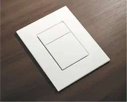 Панель змиву пластикова Koer KT-0607-03 157x198x3mm, кнопка квадратна біла KR5714, Білий - мініатюра 3