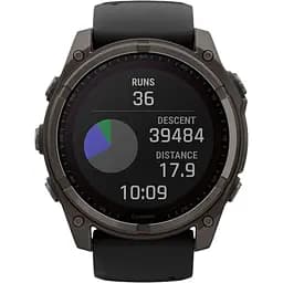 Смарт-годинник Garmin Fenix 8 Solar Sapphire 51mm Carbon Gray DLC Titanium with Black/Pebble Gray Silicone Band (010-02907-10/11/70) [115055] - мініатюра 11