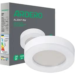 Светильник светодиодный Ardero AL3007-RW 30W 5000К IP65 круг белый (80216)