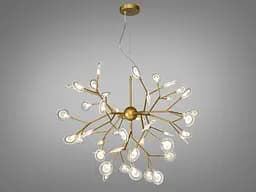 Красочная люстра "Светлячок", 45 ламп, золото сатин