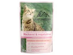 Вологий корм для кішок Carpathian Pet Food з макреллю і овочами в соусі 100 г (4820111141197)