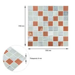 Панель стінова 3D 700х700х4мм Мозаїка коричнева SW-00002012 - мініатюра 3