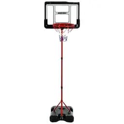 Баскетбольне кільце на стійці MR 1530, регульована висота 93–182 см, пластиковий щит 43x32 см, м’яч і насос у комплекті