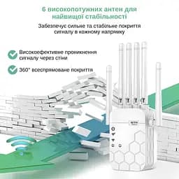 Ретранслятор-маршрутизатор XON ReLink X1200R9 1200Мбіт/с 5/2.4 ГГц Білий (BNRWSW021612W 4234) - мініатюра 9