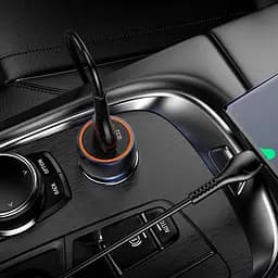 Адаптер автомобільний HOCO Blue shield single port car charger Z46 азу коричневе - мініатюра 5