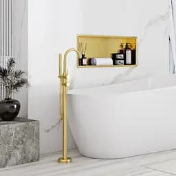 Вбудована полиця Rea 30x60 brushed gold з обідком REA-05608, Золотий - мініатюра 2