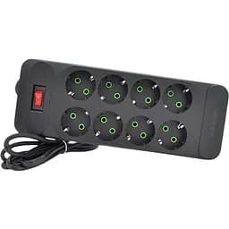 Мережевий фільтр подовжувач Voltronic F-34 8 розеток EU 2 м 3х0.75 мм 2500W Black