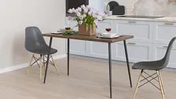 Кухонный стол Марсель 30 Ferrum-decor 75x120x60 Черный металл ДСП Дуб Сонома Трюфель 32 мм (FRD-106739)