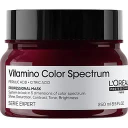 Маска L'Oreal Professionnel Vitamino Color Spectrum для сияющего блеска и сохранения 5 измерений цветового спектра после окрашивания волос 250 мл