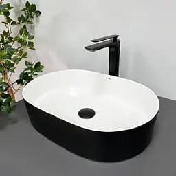 Умивальник VBI Verona 50 black white накладний VBI-011309, Чорний - мініатюра 3