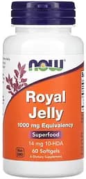 Натуральная добавка NOW Royal Jelly 1000 mg, 60 капсул