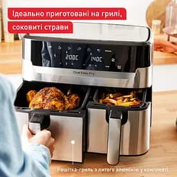 Мультипіч Tefal Dual EasyFry & Grill AirFryer сіро-чорний 2700 Вт (EY905D10) - мініатюра 2