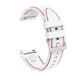 Ремінець для Samsung Galaxy Watch 4 40mm - біло-червоний ширина кріплення 20мм силікон Watchbands RLine (W44-1WB29798668) - мініатюра 2