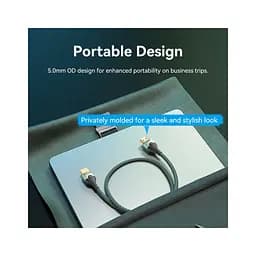 Кабель мультимедійний HDMI M to HDMI M 1.0m 8K ultra thin cotton braided green Vention (ALOGF) - мініатюра 5