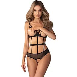 Боді Obsessive Euridia otwarte M/L (чорний)