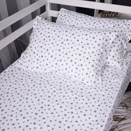 Простыня MirSon White Stars 016 на резинке фланель 100x200см (2200009652370)