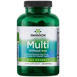 Мультивітаміни без заліза Swanson Multi without Iron High potency 120 капсул