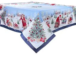 Скатерть Lefard гобеленовая новогодняя с люрексом Village, 100х100 см (716-037)