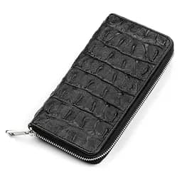 Гаманець-клатч з натуральної шкіри крокодила чорний CROCODILE LEATHER 18012